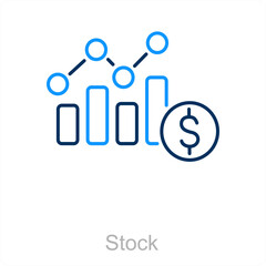Stock and money icon concept 