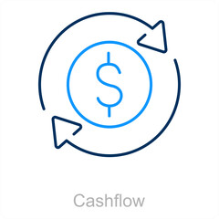 Cashflow and cash icon concept 