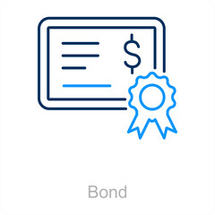 Bond and certificate icon concept 