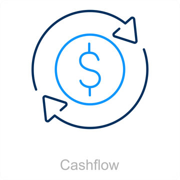 Cashflow and cash icon concept 