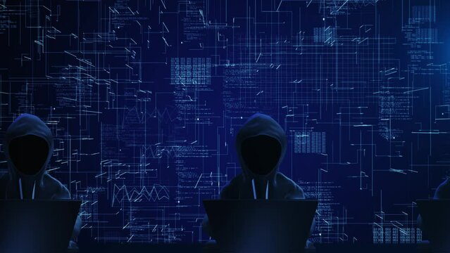 Virus code software hack. Cyber security Cybercriminal hacker sensitive personal digital data dangerous cyber attack, user private data security encryption. Cyber security and data protection 4K 3D