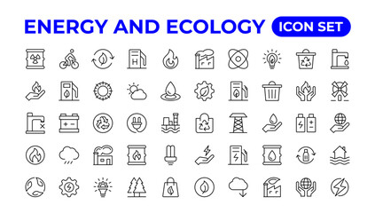 Fototapeta na wymiar Ecology icons set. Energy icon. Eco green icons.