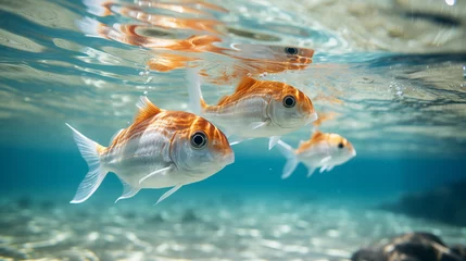 Fotobehang fish in aquarium, goldfish in aquarium,  © Rizwan Ahmed Mangi