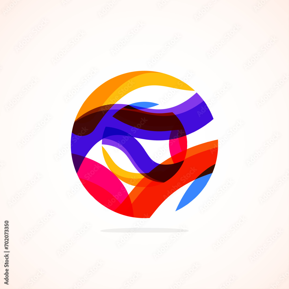 Poster Abstract circle logo - minimalist emblem, timeless and universal shape of circle. Unique logo represent range of brands and concepts, encapsulating simplicity and creativity in single, iconic image
