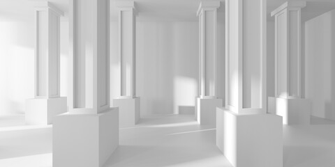 White Abstract Modern Architecture Interior Background