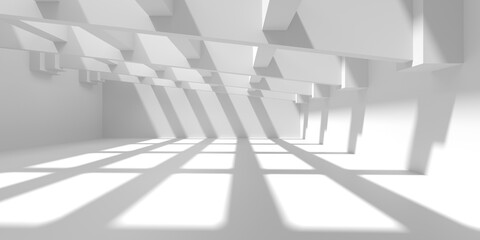 White Abstract Modern Architecture Interior Background