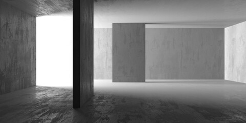 Abstract interior design concrete room. Architectural background