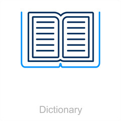 Dictionary and data icon concept