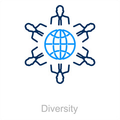 Diversity and combine icon concept