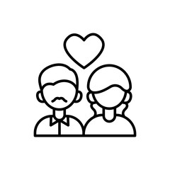 Obraz na płótnie Canvas Family couple outline icons, minimalist vector illustration ,simple transparent graphic element .Isolated on white background