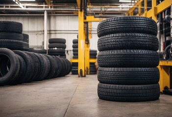 Obraz premium Tires. Old wheels. Tires in a landfill. Rubber Wheels.