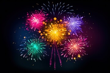 Fireworks in the night sky happy holi indian concept