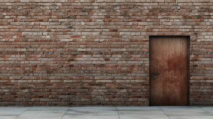 レンガの壁とシンプルでモダンなドア