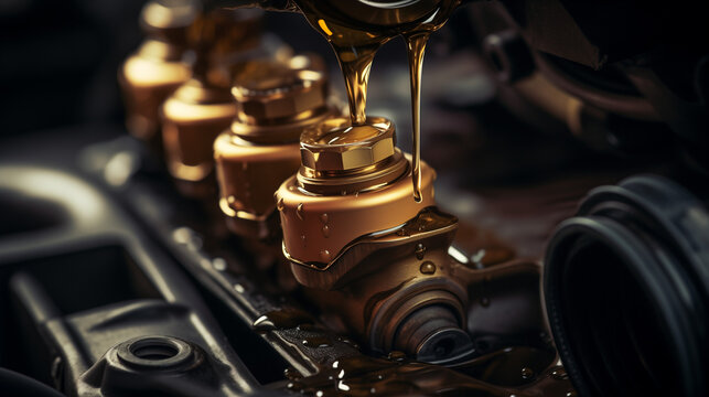 Engine valve car maintenance A deposit on a piston a large run a long service life Generative AI
