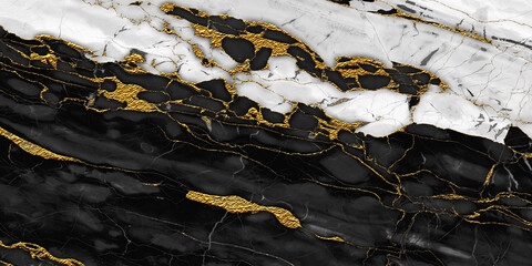 Black marble texture background with golden veins, Black marble natural pattern for background,...