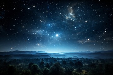 Obraz premium a starry sky over a forest