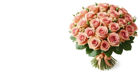 Bouquet Of Roses isolated on white background, generative ai