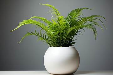 a plant in a white pot