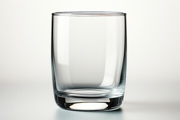 a clear glass with a white background