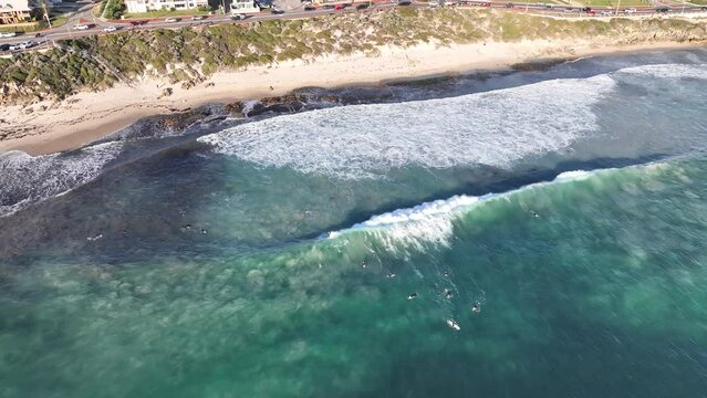surfing perth australia waves beach 4k drone 