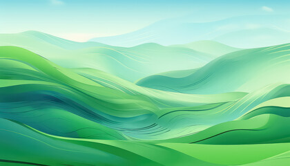Landscape of green field and waves , Environmental eco safe Conservation