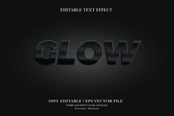 Glow 3d text effect styles mockup concept Black text