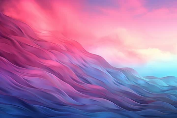Gordijnen a blue and pink waves © Alexandre