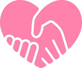 ハート形の握手のアイコン