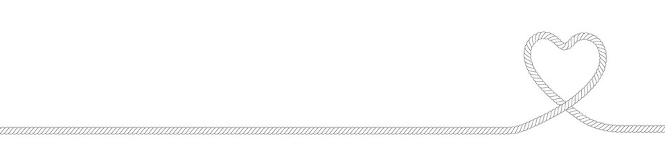 Rope. Black rope in heart shape. Love rope. © pichet