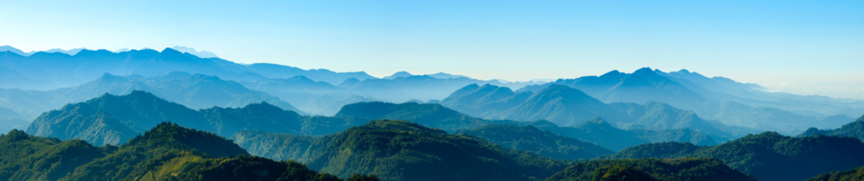 Aerial panoramic view of mountain range Alishan,Taiwan.