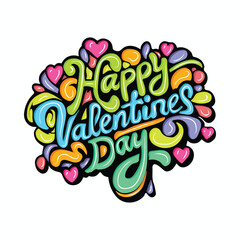 Happy Valentines Day graffiti typography art illustration