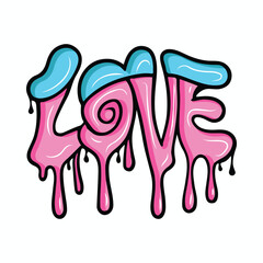 Happy Valentines Day graffiti typography art illustration