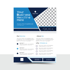 blue white Corporate business flyer modern layout, poster,  proposal, company , publication, promotion, A4 with colorful, cover annual report advertise cover page template design