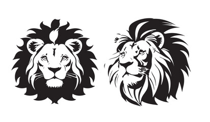 Lion Head Logo Vector Template Illustration set, collection 
