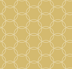 Fototapeta premium Seamless geometric background for your designs. Modern vector ornament. Geometric abstract golden white round pattern