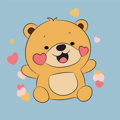 cartoon happy and funny teddy bear
