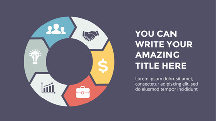 Dark Infographics Concepts. Infographic design template.  Used for workflow layout, diagram, banner, web design. Vector illustration