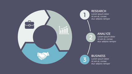 Dark Infographics Concepts. Infographic design template.  Used for workflow layout, diagram, banner, web design. Vector illustration