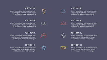 Dark Infographics Concepts. Infographic design template.  Used for workflow layout, diagram, banner, web design. Vector illustration