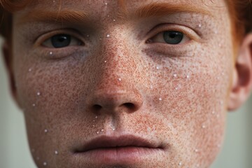 Fototapeta na wymiar Close-up of freckled man looking at camera