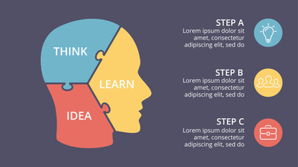 Dark Infographics Concepts. Infographic design template.  Used for workflow layout, diagram, banner, web design. Vector illustration