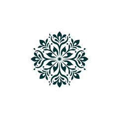 set of mandalas in green color illustration