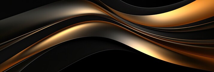3D abstract wallpaper. Three-dimensional dark golden and black background. golden wallpaper. Black and gold background