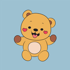 cartoon happy and funny teddy bear illustration