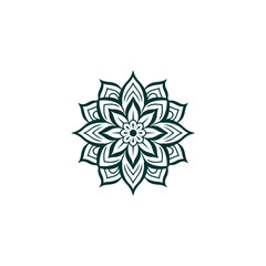 set of mandalas in green color illustration