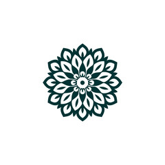 set of mandalas in green color illustration