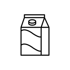 Milk box outline icons, drink minimalist vector illustration ,simple transparent graphic element .Isolated on white background