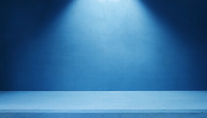 Empty Blue background and stand display with studio for showing or design concept