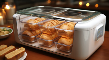 Modern Bread Maker. Controls, Digital Display, and Stylish Kitchen Ambiance - Perfect for Home Baking