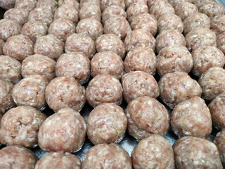 Semi - finished meat products . Ready-made meatballs